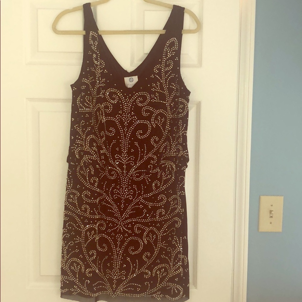 Patra Black Sequin Midi Dress